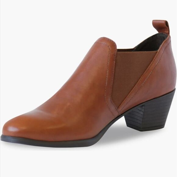 New MUNRO Jessie Bootie Chestnut Anthracite brown leather high heel size 5.5 - Picture 3 of 6